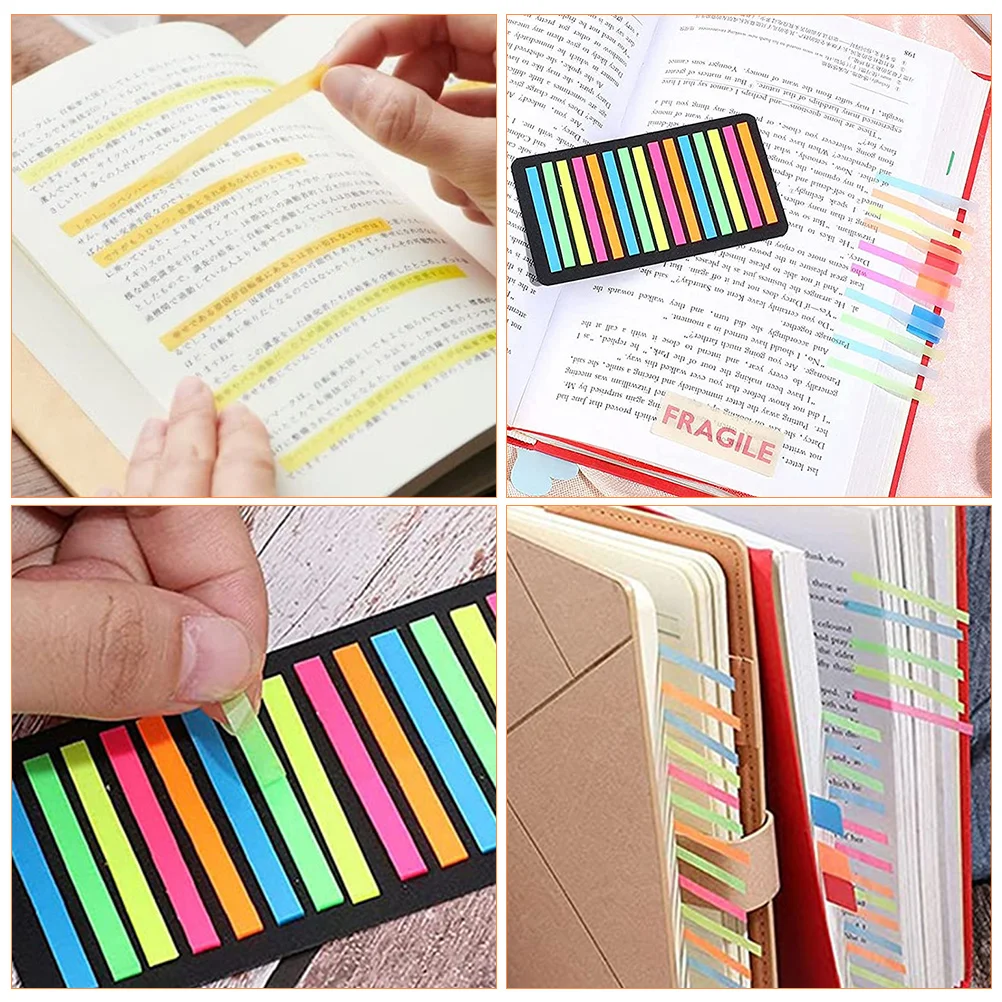 

6 Books Index Sticker Transparent Page Marker Highlighter Strips Reading Accessories Portable Notes Stickers Sentence Markers