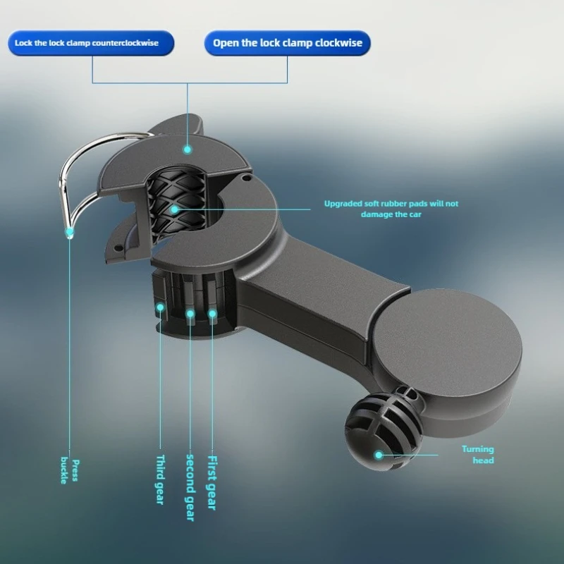 3-Speed Car Seat Backพัดลมระบายความร้อนUSB Charge Dualหัวพัดลมหมุนได้ 360 องศาคอCoolerสําหรับฤดูร้อนรถอุปกรณ์เสริม