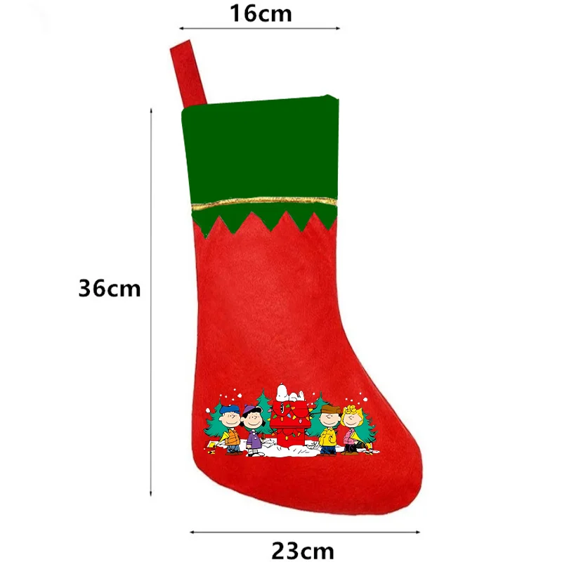 1pc Kawaii Christmas Socks Snoopy Comic Xmas Party Home Fireplace Decoration Navidad Tree Hanging Ornament Kid Surprise Gift Bag