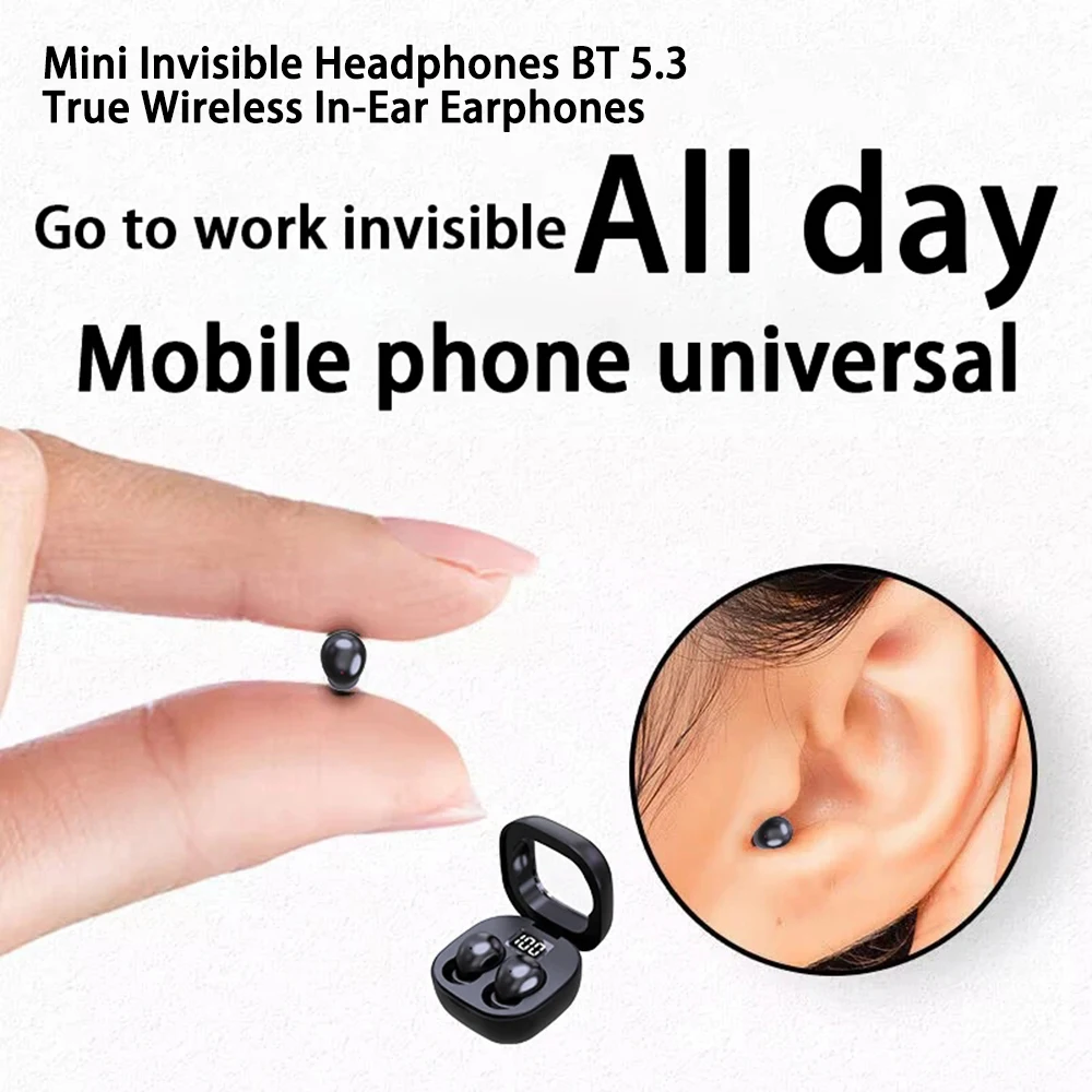 SK19 Invisible Mini Sleep Earbuds Wireless Bluetooth Headphones TWS In-Ear Headset With Mic Noise Reduction HIFI Music Earphones