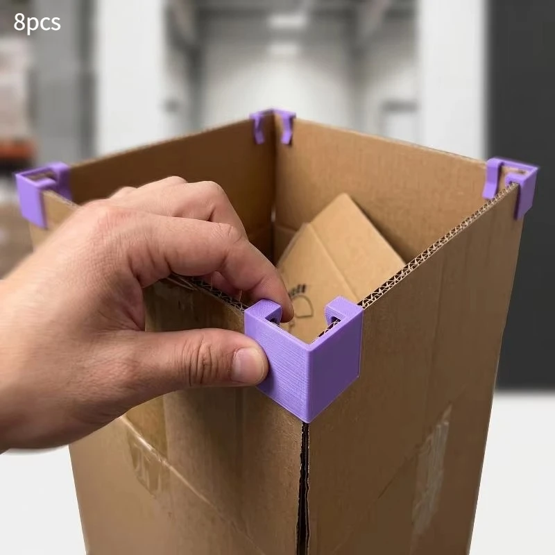 8pcs Corner Right Angle Clips Corrugated Box Edge Reinforcement Fixing Clamps For Box Reuse Storage Bucket Making
