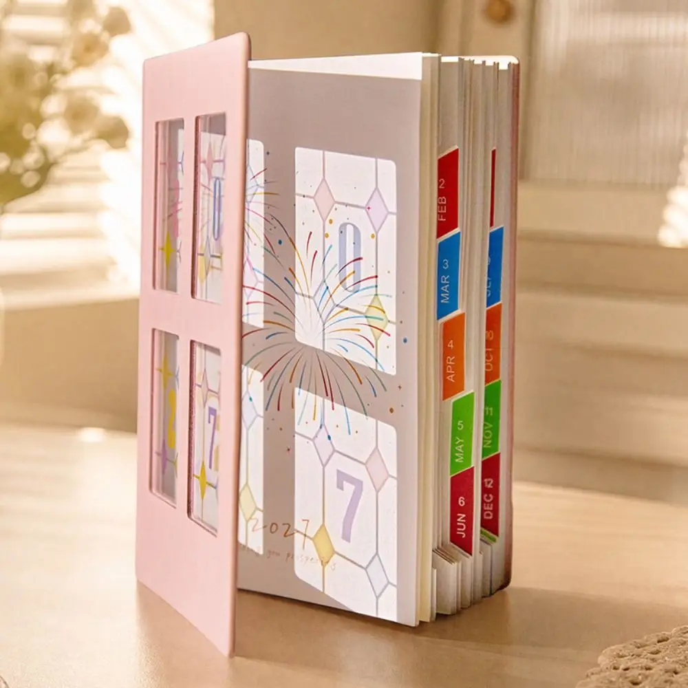 Chinese Style 2027 Daily Planner Notebooks 400 Pages Light And Shadow Efficiency Schedule Notebook Multi Functional Calendar