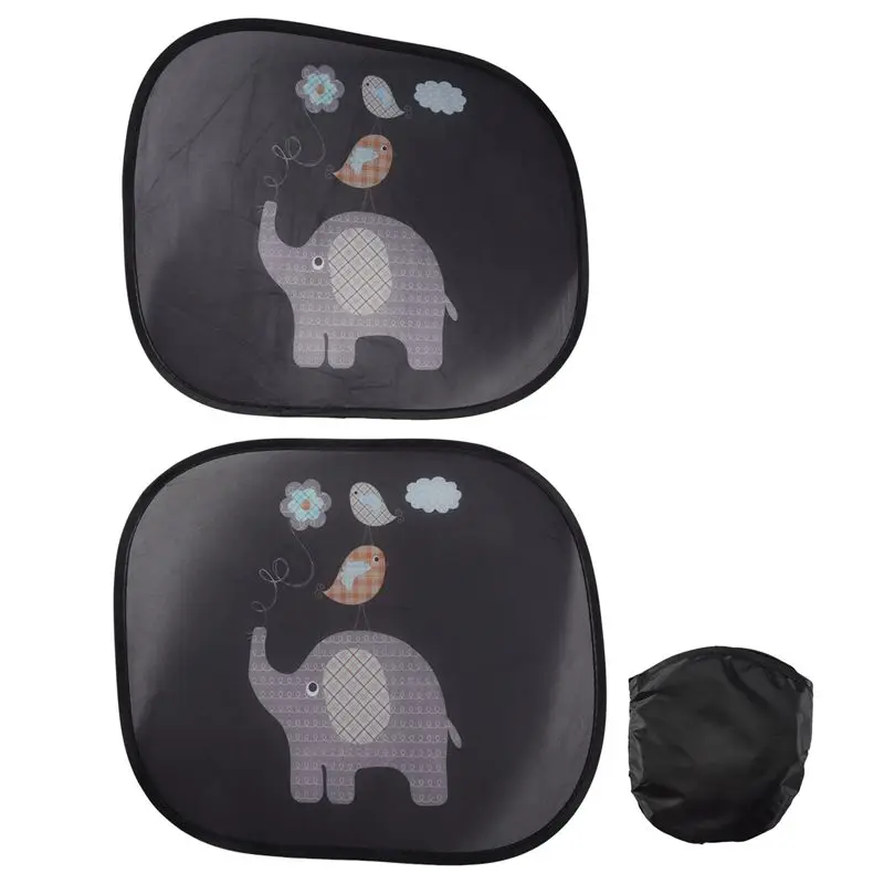ABIB -Car Sun Shade Baby With UV Protection, Car Window Sun Shade For Children With Cute Animal Motifs, 44 X 36 Cm, Set Of 2