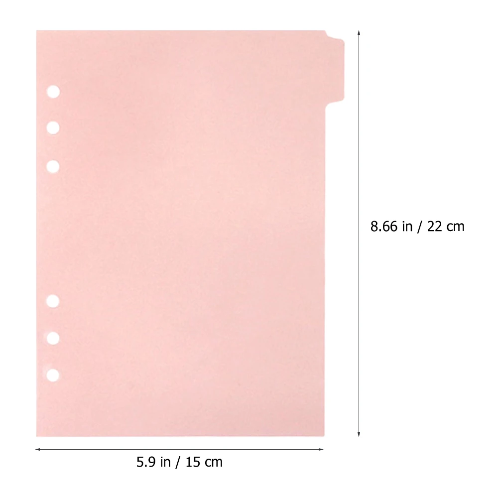 

6 Ring Plastic Paper ganizer Binder Dividers Tabs for School Office Notebooks Binder ganizer Students Accessories