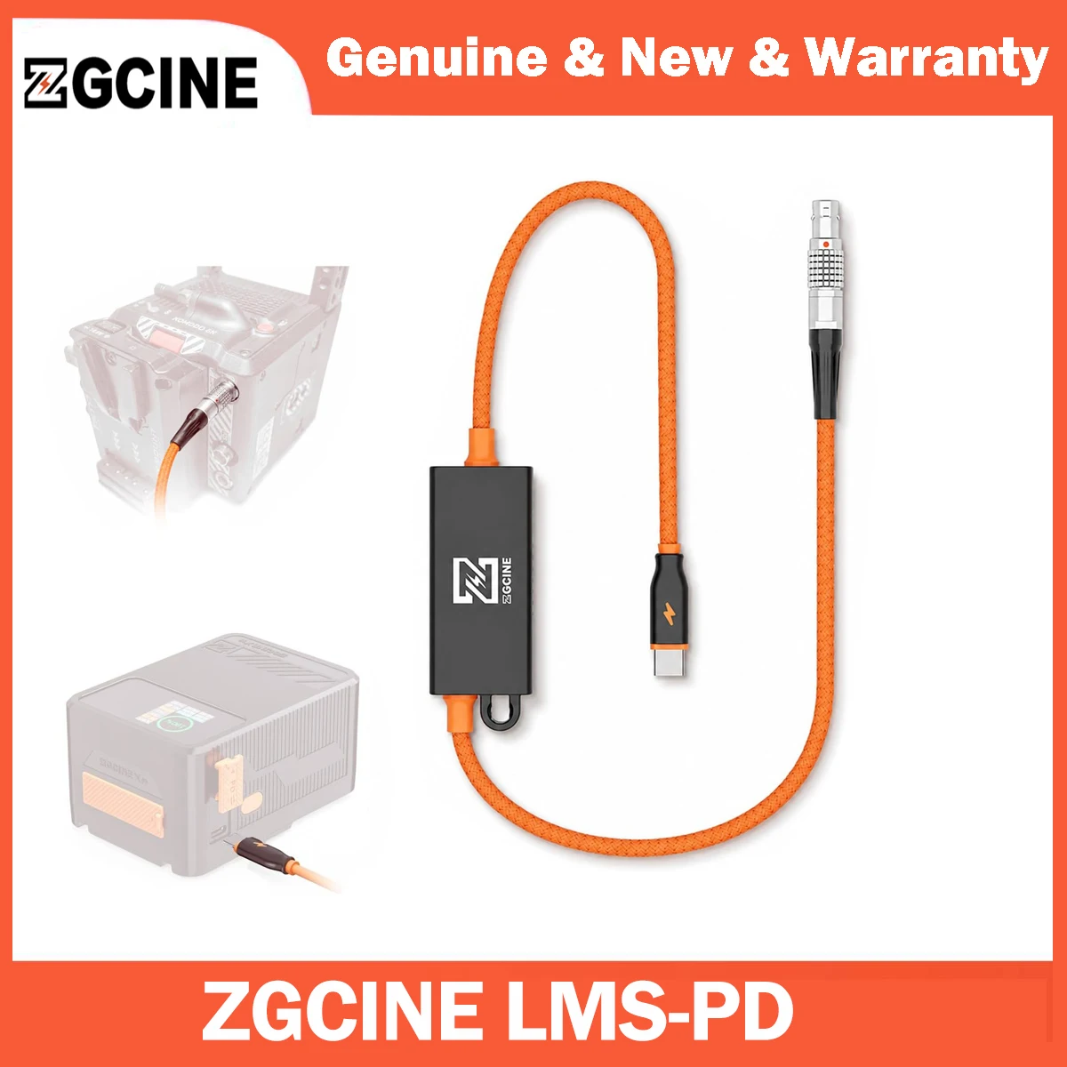 ZGCINE LMS-PD Straight 2Pin to USBC PD Bidirectional Power Cable up to 65W PD Charging for ARRI RED SmallHD Z-CAM DJI Ronin TILT