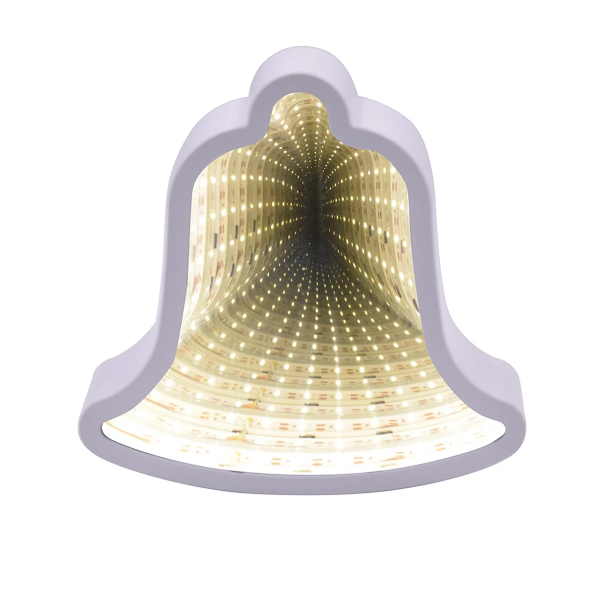 3D Creatieve Tunnellamp Bell Sign Nachtlampje voor Kerstmis Verjaardagsfeestje Kamer Woonkamer Bruiloft Decor (Wit)