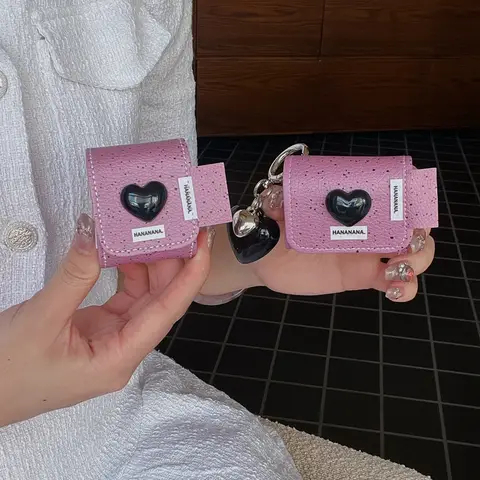 Etui na słuchawki AirPods 1 2 3 4 AirPods Pro Pro 2 Pro 3 w stylu retro, stereoskopowe, czarne, z motywem rozprysku atramentu, fioletowe, z miękkiej skóry, z zawieszką.