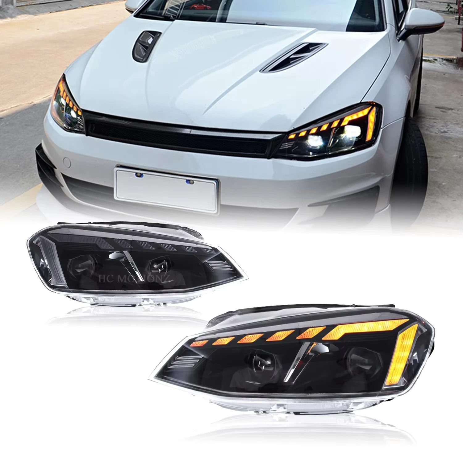 

Accessories Animation LED Car Front Lamps DRL Assembly Projector 2013-2018 Headlights for Golf Mk7