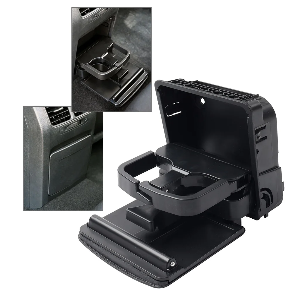 1Pc 1K0862532 Car Center Console Armrest Insert Drink Bottle Cup Holder Plastic Black For VW Golf MK5 MK6 07-13 For Jetta 06-11