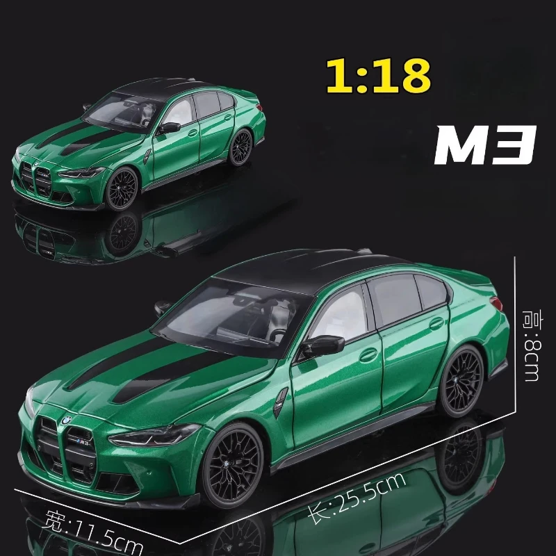 

Масштабная модель спортивного автомобиля M3 CS LCI 1:18, литая металлическая игрушка, украшение для дома, настольный декор, подарок на день рождения
