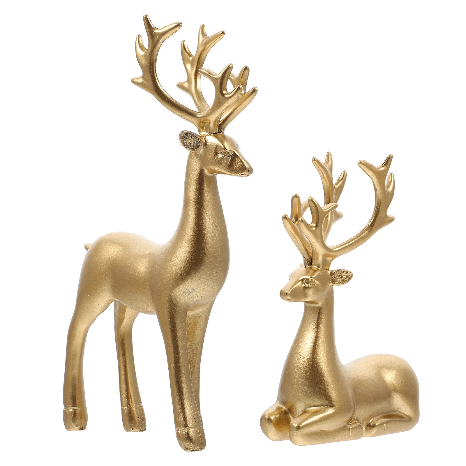 

2 Pcs Golden Elk Ornament Desktop Party Scene Layout Decor Xmas Adornments Home Decoration Deer Dining Room Table