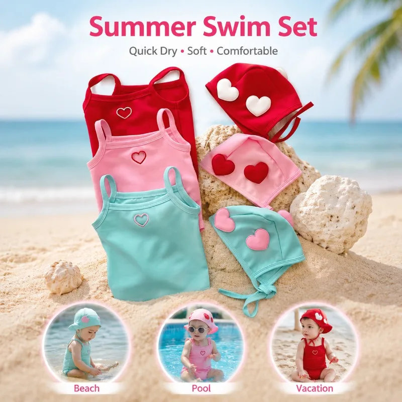 

Korean INS-style Two-piece Infant Swimsuit for Hot Summer, Quick-dry One-piece Baby Bathing Outfit, Breathable Toddler