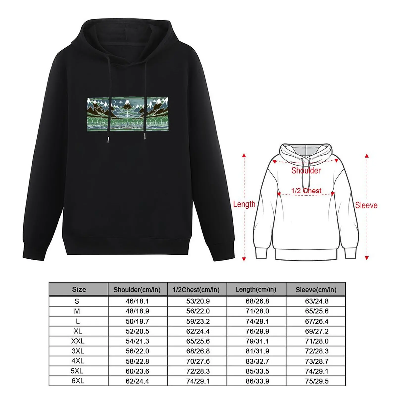 Forest mountain path in the style of J.R.R.Tolkien Pullover Hoodie anime clothes men's winter sweater mens hoodie