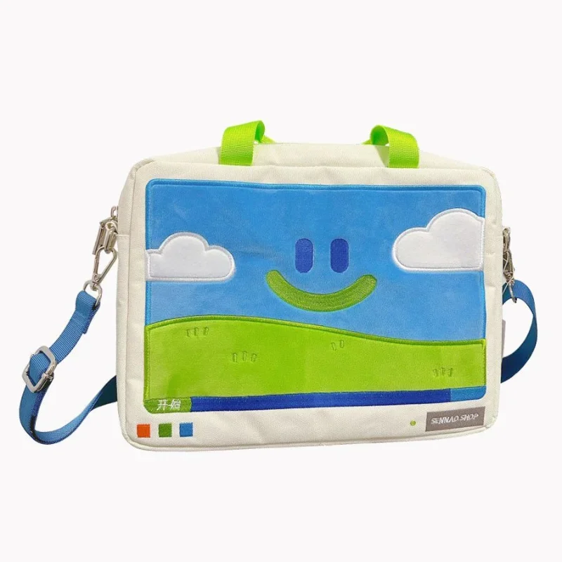 Ins Cartoon Laptop Bag com alça de manga, Bolsa de transporte, Pacote pendulares para trabalho e escola, Bolsa de transporte, MacBook, HP, Asus, Acer, Lenovo