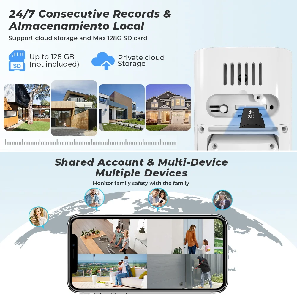 8MP 4K PTZ Wifi Camera Outdoor 4MP AI Human Detection IP Camera 1080P Color IR Night Vision Wifi Surveillance Camera iCSee App