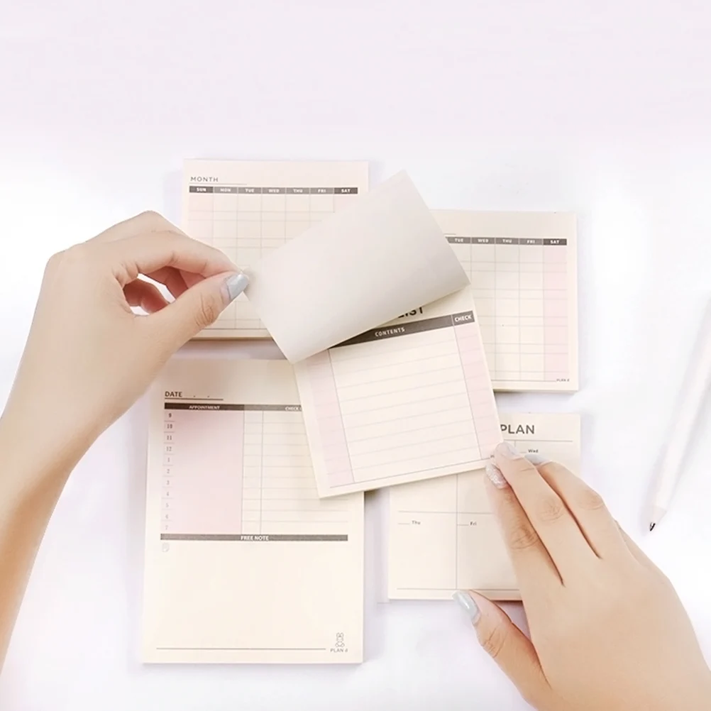 

60 Sheets Memo Pad Schedule Plan Notebook Notepad Bookmark for School Office Supplies (Weekly Planner)