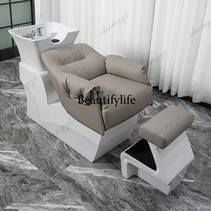 K153  Hair Salon Comfort Shampoo Chairs Barber Ceramic Basin Simple Special Use Shampoo Chairs New Style Hair Wash