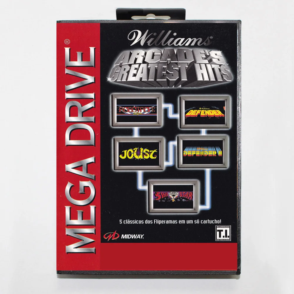 

New Arrival Williams Arcade's Greatest Hit MD Game Card 16 Bit BR Cover for Sega Megadrive Genesis Video Game Console Cartridge