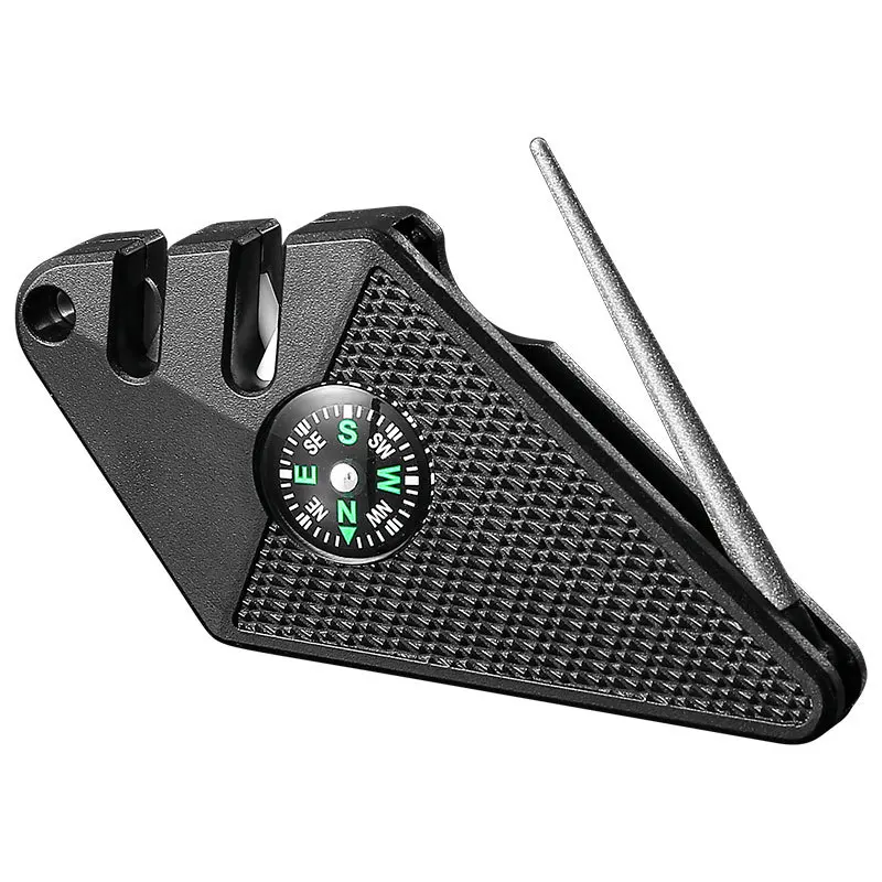 

Multifunctional Mini Outdoor Knife Sharpener Compass Diamond Sharpening Rod Tool