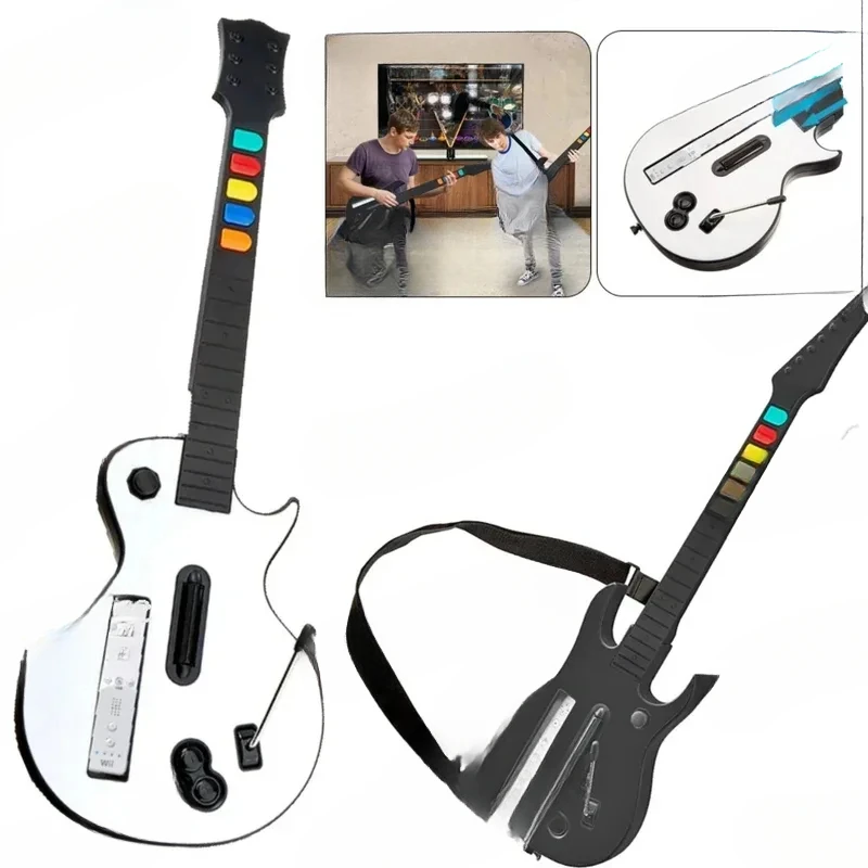 Compatible Clone Rock Band Game Remote Control Joystick Console Accessory Wireless Guitar Controller