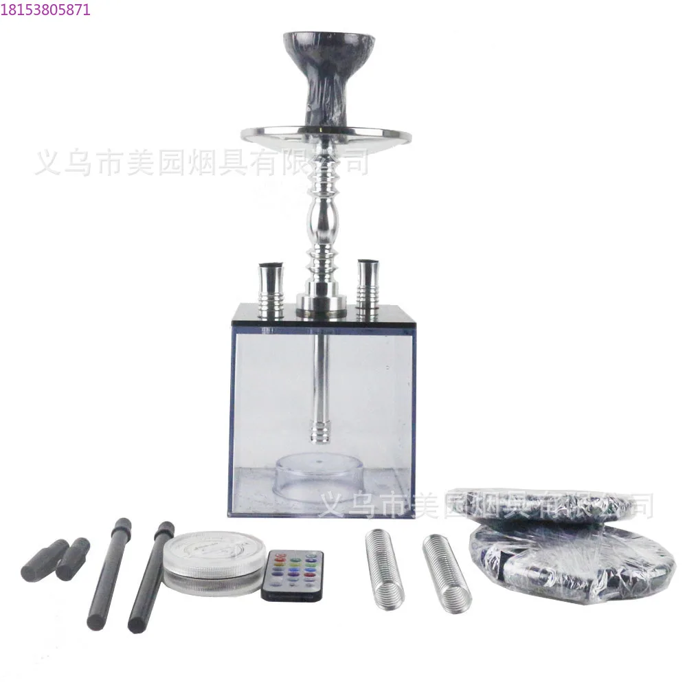 Acrylic single tube double tube cigarette pot e-commerce source with light hookah