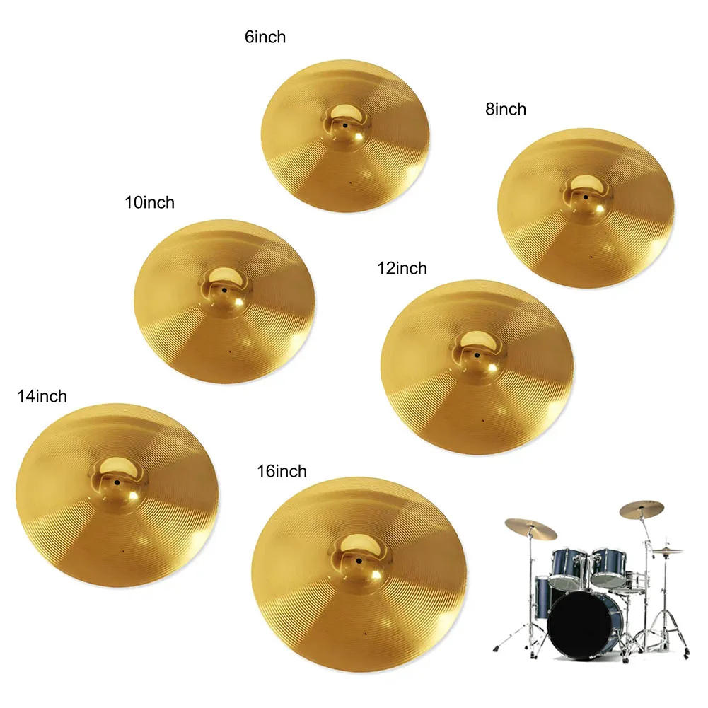 1pcs 6/8/10/12/14/16 Inch Drum Brass Cymbals Percussion Splash- Crash Hi-Hat For Jazz Cymbal Percussion Instruments Accessories