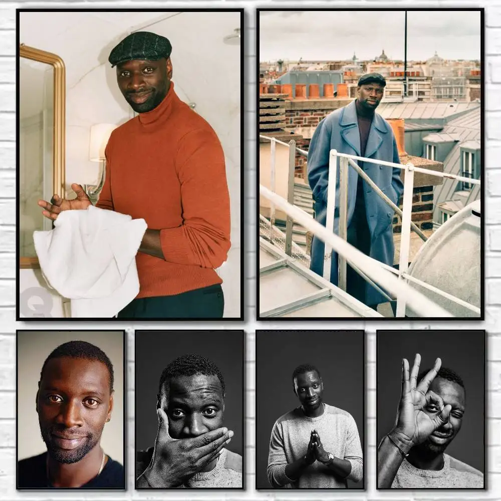 O-Omar Sy French Charm Poster Self-adhesive Art Waterproof Paper Sticker Coffee House Bar Room Wall Decor
