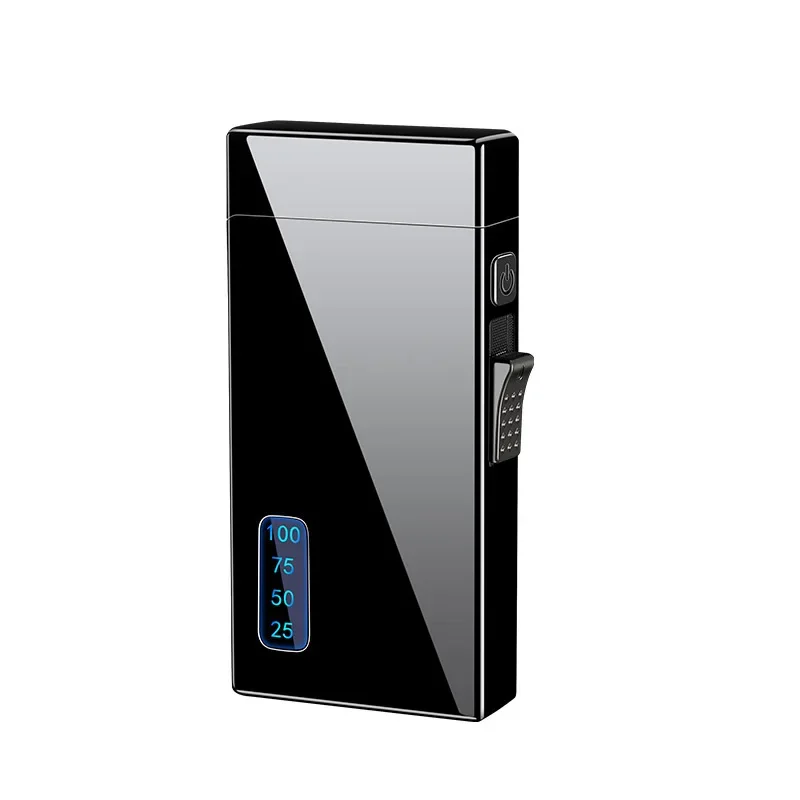 Electric Lighter Rechargeable Windproof Butane Refillable, Dual Arc and Blue Jet Flame, Type-C Cable, Gas Fuel Not Included