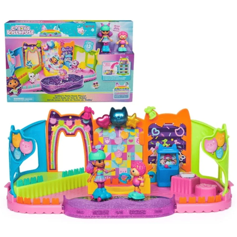 

Gabby's Dollhouse Party Room Playset with Toy Figures Furniture Accessories