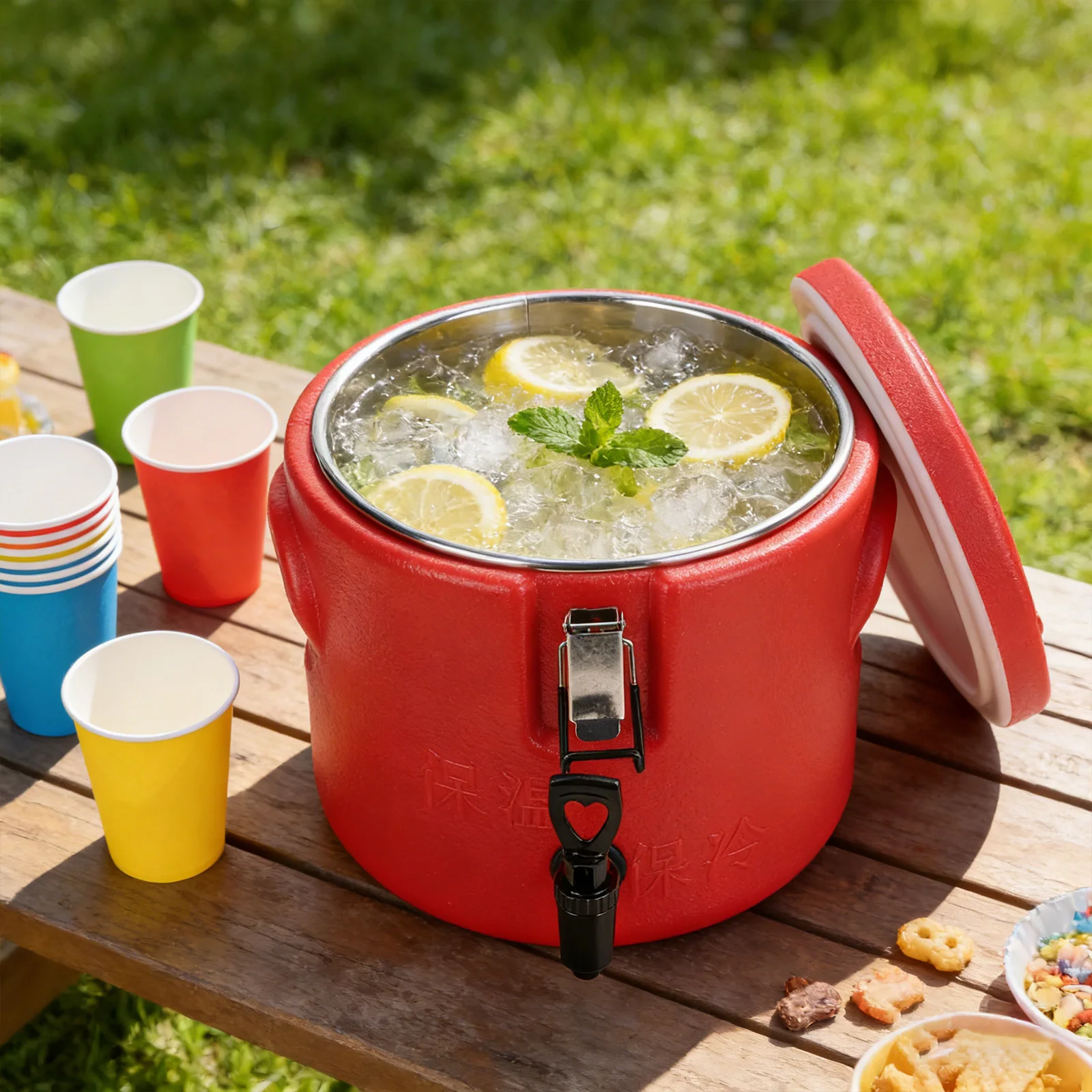 

Stainless Steel Insulation Barrels Included Lid Insulated Hot and Cold Beverage Dispenser with Spigot 15L for Tea Coffee Milk