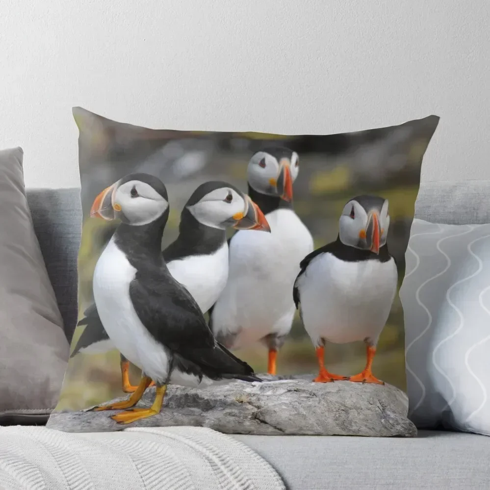 

Puffin Group Throw Pillow Christmas Covers For Cushions Christmas Throw Pillows Covers Sitting Cushion pillow