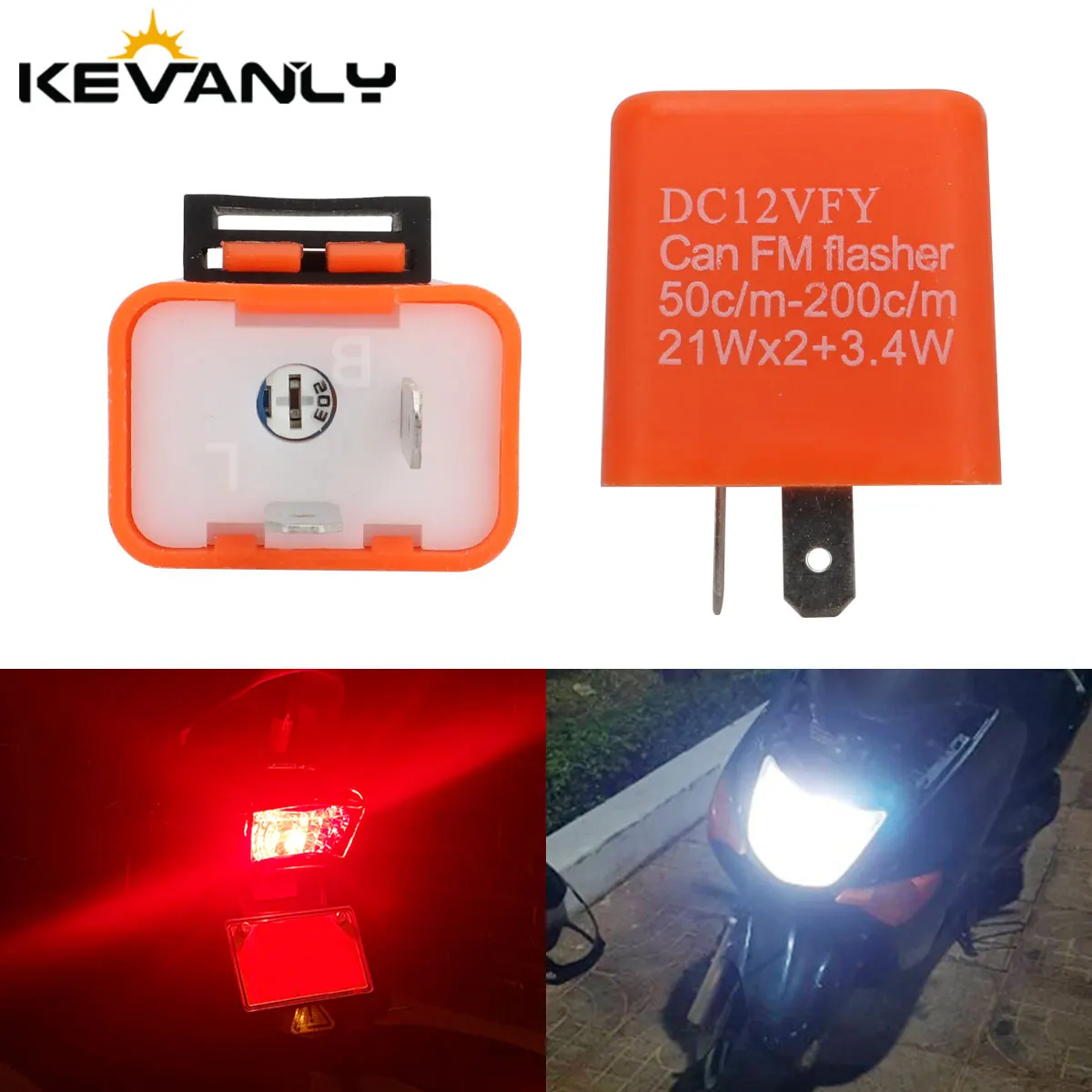 Motorcycle LED Flasher Relay Adjustable Frequency Square Flashing Flasher Motorcycle Led Lights Turn Signal Indicator 12V Flash