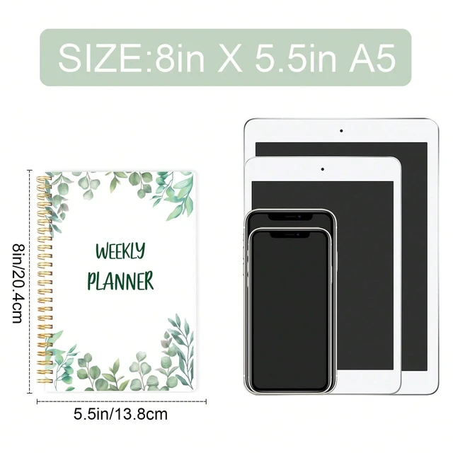 A5 Weekly Planner, Undated Organizer with Weekly Focus, To-Do List, Habit Tracker, Perfect for Work, School, and Productivity 6
