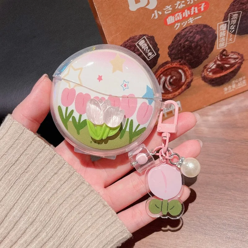 

Cute 3D Tulip Earphone Case For Xiaomi M79 Bone Conduction TPU Earphone Protective Cover For Lenrue M79 Charging Box With Hook