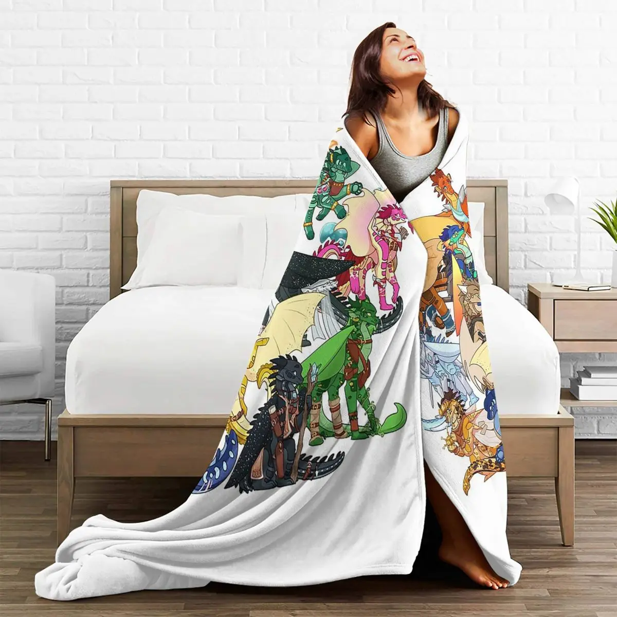 Wing Of Fire All Dragon Blankets Soft Warm Flannel Throw Blanket Bedspread for Bed Living room Picnic Travel Home Couch