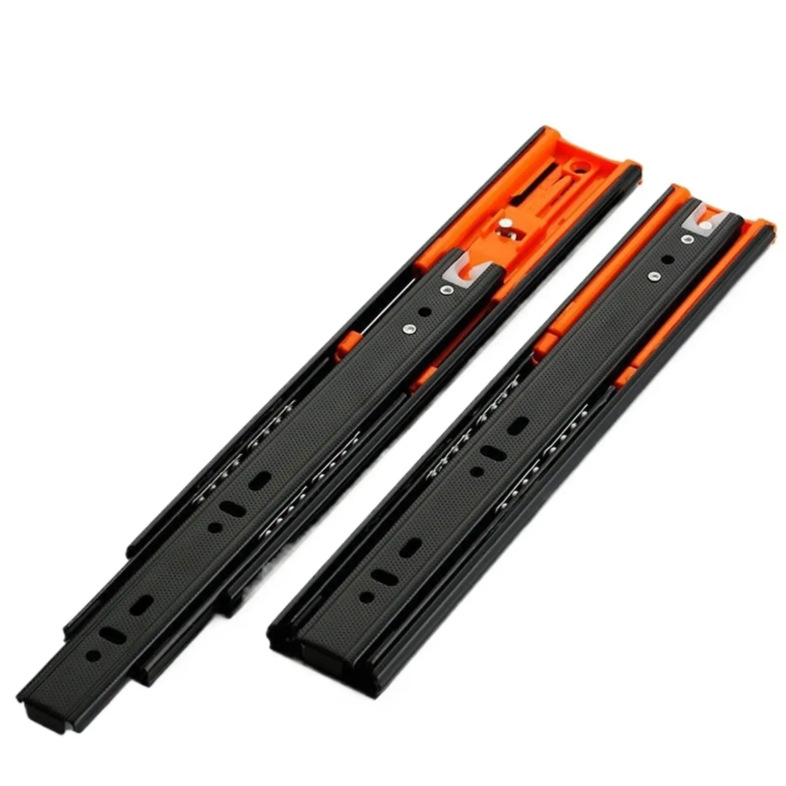 Push to Open Drawer Slides Full Extension handleless Side Mount Ball Bearing Metal Black Rails Track Guide Runners (10 inch)