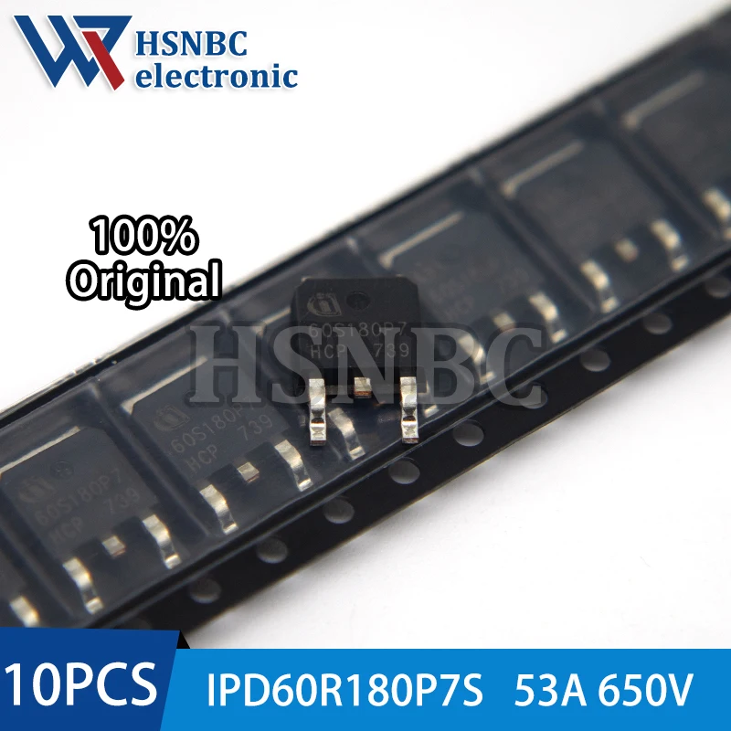 

10PCS IPD60R180P7S 60S180P7 TO-252 53A 650V N-channel Power MOSFET Transistor 100% New Original