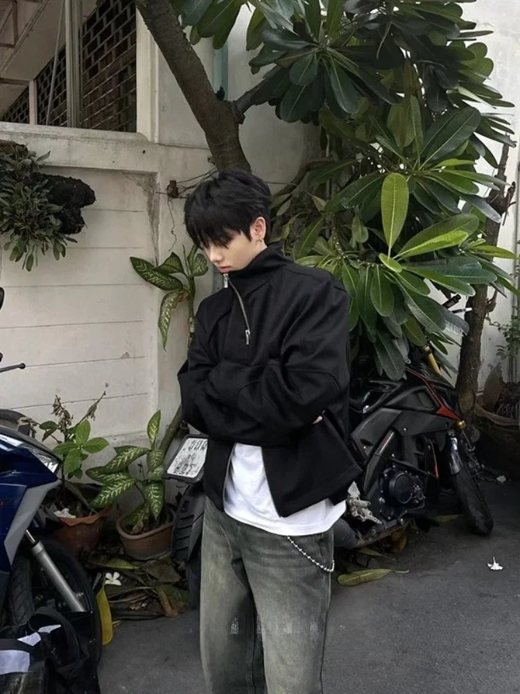 

Мужская куртка Cleanfit: осенне-зимняя, с воротником-стойкой, в стиле пилот, модная, на молнии, с длинными рукавами, свободного кроя