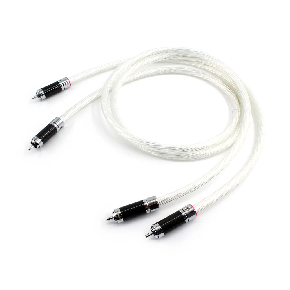 Super Reference Audio Interconnect cable with Rhodium plated Carbon fiber RCA plug