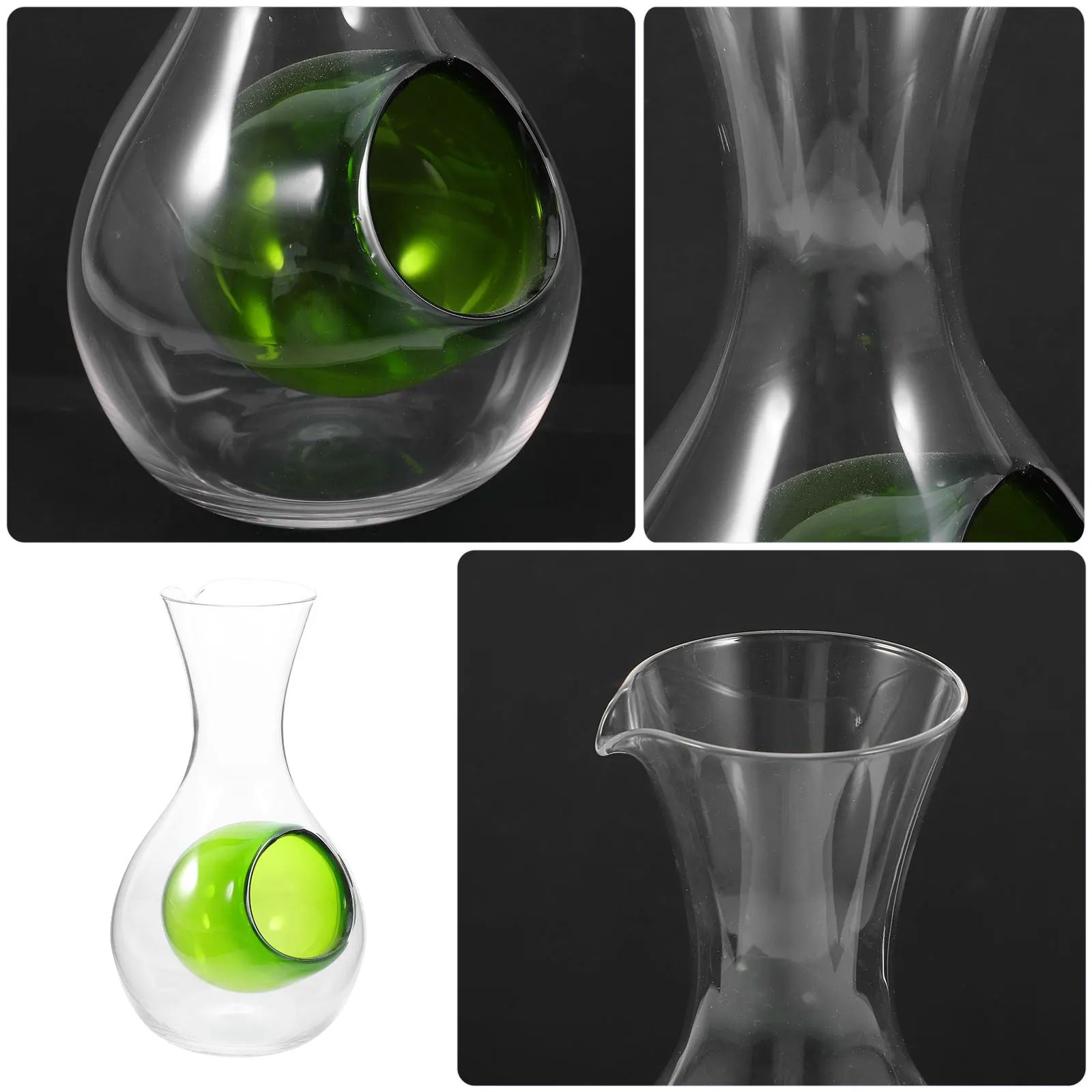 

400ML Glass Cold Sake Decanter Jug Carafe Ice Cavity Wine Container Cooling Room Wine Pourers Dispenser Wine Bottle Thumb Hole