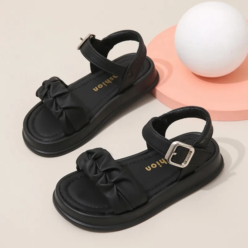 

Flat Bottom Girls Sandals Summer Outdoor Wear Soft Sole Lightweight Anti-Slip Beach Sandals Casual Versatile Fashionable