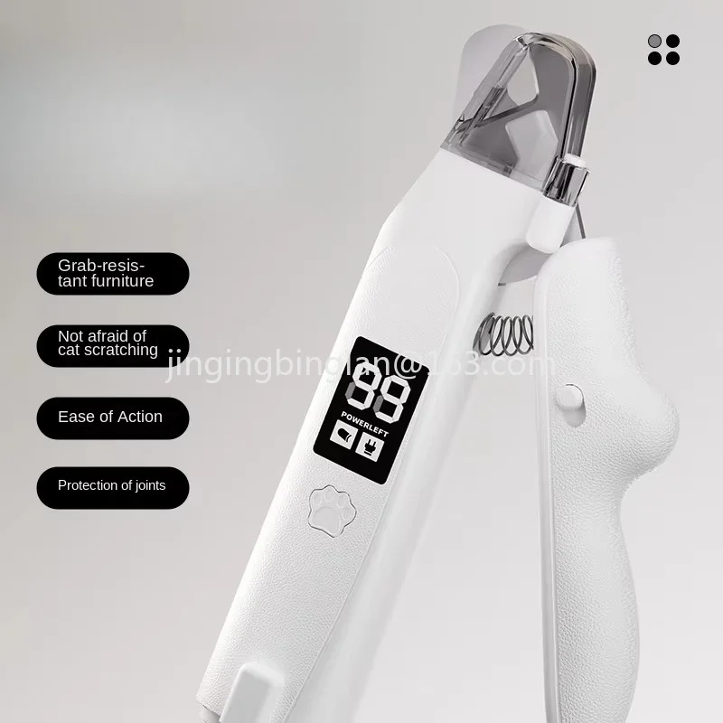 2026 Upgraded 2-in-1 Automatic Electric Dog Nail Grinder and Scissors with Portable Design USB Charging, LED Light