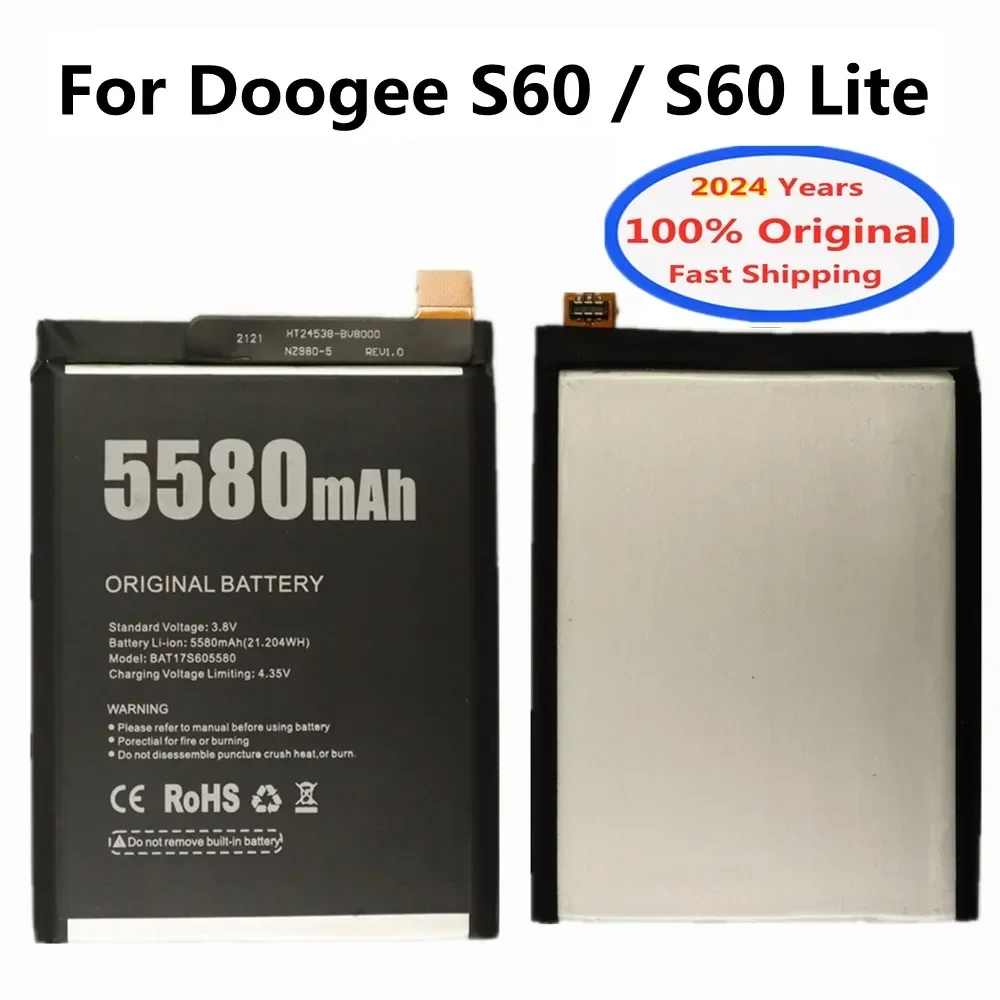 2024 Years BAT17M15580 BAT173605580 Original Original Battery For DOOGEE S60 / S60 Lite 5580mAh Phone Battery Batteries In Stock