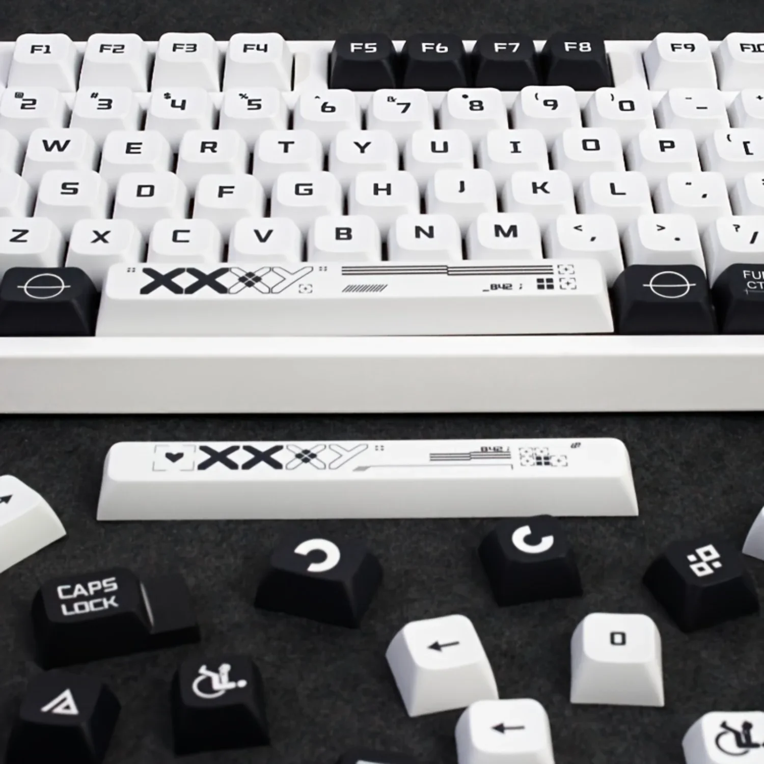 Imagem -02 - Xda Preto e Branco Pbt Keycap Grupo Faça Você Mesmo Teclado Gaming Keycaps Mecânica Sublimação Dye Faça Você Mesmo Chave 132