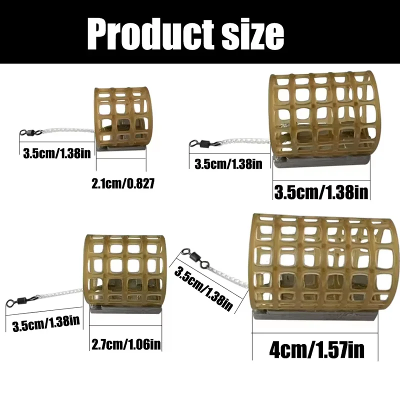 Fishing-specific feeder with lead weight, 4 sizes, transparent elastic rope + rotatable 8-shaped ring #1