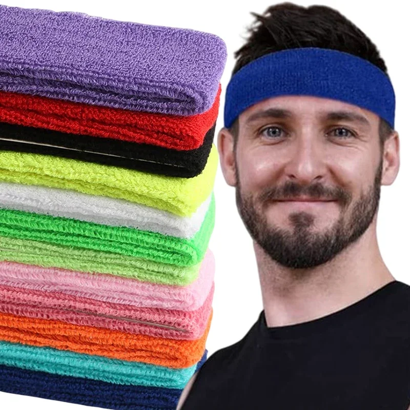 

Unisex Sports Yoga Headband Fitness Stretch Sweatband Hair Band Elasticity Towel Headband Headwear Absorb Sweat Hair Bands