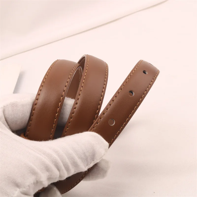 Ремень женский практичный простой джинсовый универсальный повседневный кожаный тонкий винтажный брючный ремень из воловьей кожи