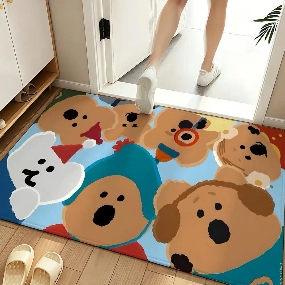 animal Q-Quokka Floor Mat Soft Flannel Entrance Door Mat Non Slip Absorbent Bathroom Bedroom Floor Rug