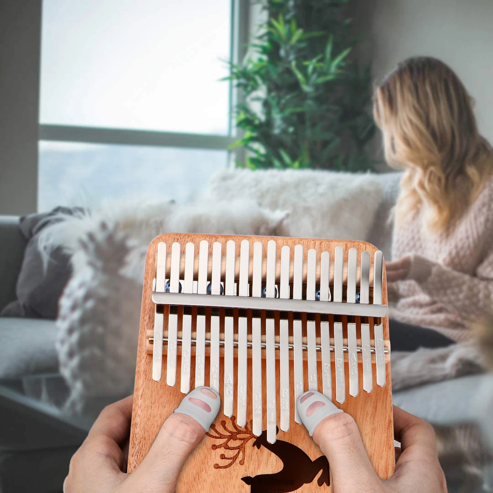 

1Set Thumb Piano Kalimba Creative 17 Keys Finger Instrument Portable Beginner Musical Educational Instrument Thumb Piano