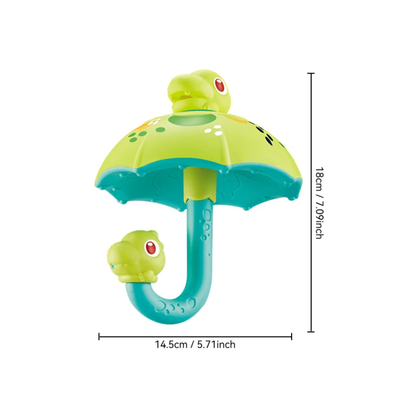 لعبة رذاذ الحمام بمظلة الديناصورات - رذاذ الماء الدوار للأطفال، اللعب التفاعلي وتصميم رأس الدش الآمن